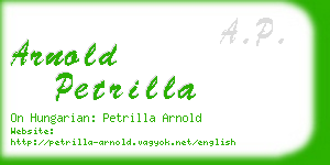 arnold petrilla business card